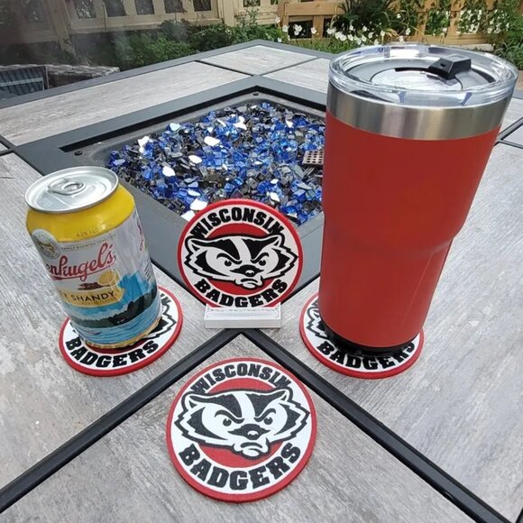 Wisconsin Badgers Coaster Set - 3D Printed - (Set of 4) - Picture 2 of 3
